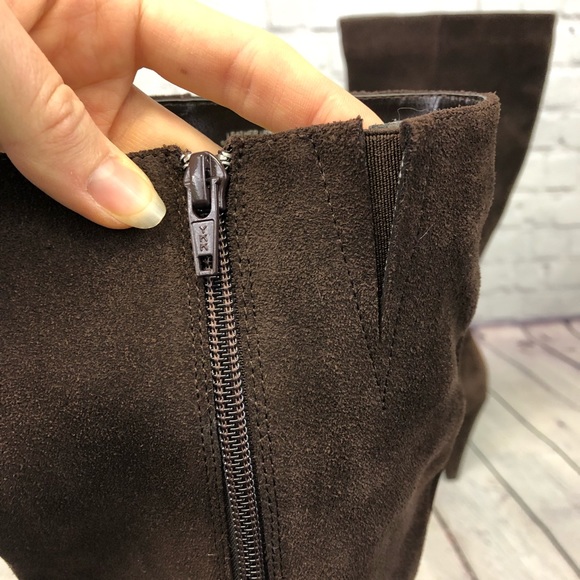 Type Z Chocolate Brown Suede Heeled Boots - Picture 8 of 8